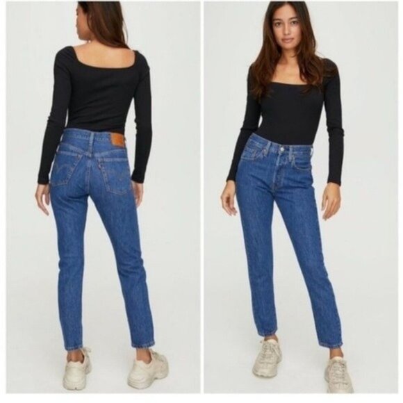 LEVIS 501 PREMIUM STRETCH SKINNY JEANS  Size 25 - Picture 1 of 9